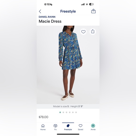 Daniel Rainn Teal Floral Bohemian A Line knee Flowing Bishop Sleeve dress - Picture 3 of 7